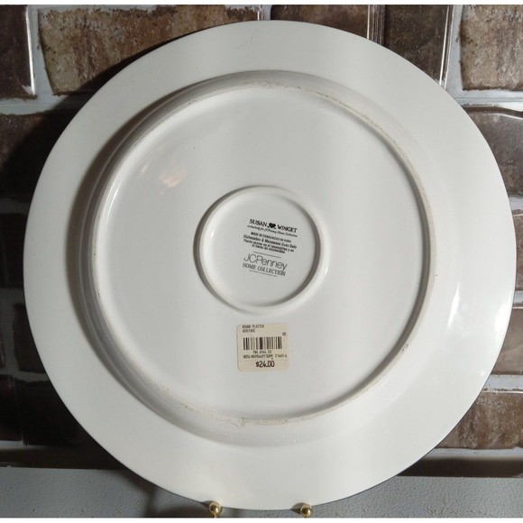 JPC Home Collection Large Serving/Cake Plate 13"Susan Winget Compass Sailboat - Picture 2 of 6